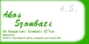 akos szombati business card